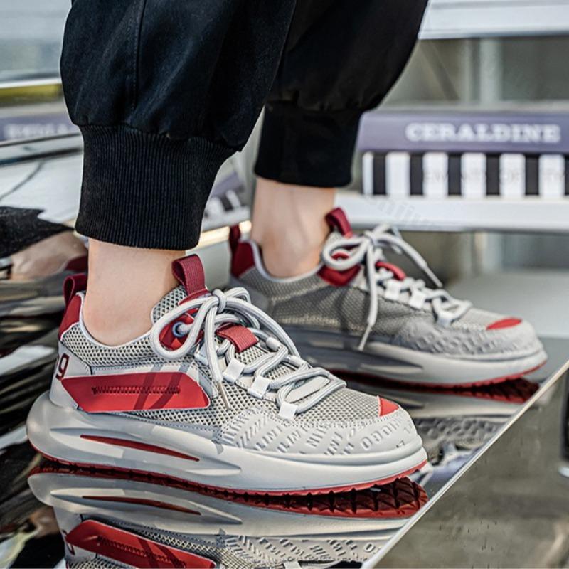 Fashion Men's Fashion Trend Casual Shoes 2025 Summer New Mesh Breathable Comfortable Thick Soled Shoes Versatile Low Top Chunky sneakers