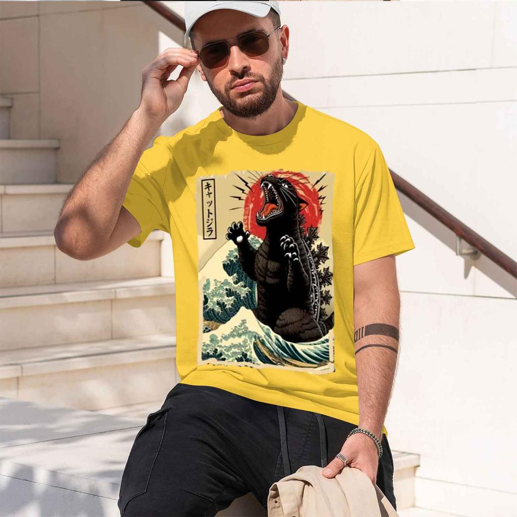 Zilla T Shirt Great Wave Funny Tshirt For Unisex Unisex Japanese Tshirt D Tshirts One Stret Casual Tee 2026 New Model Shortsleeve