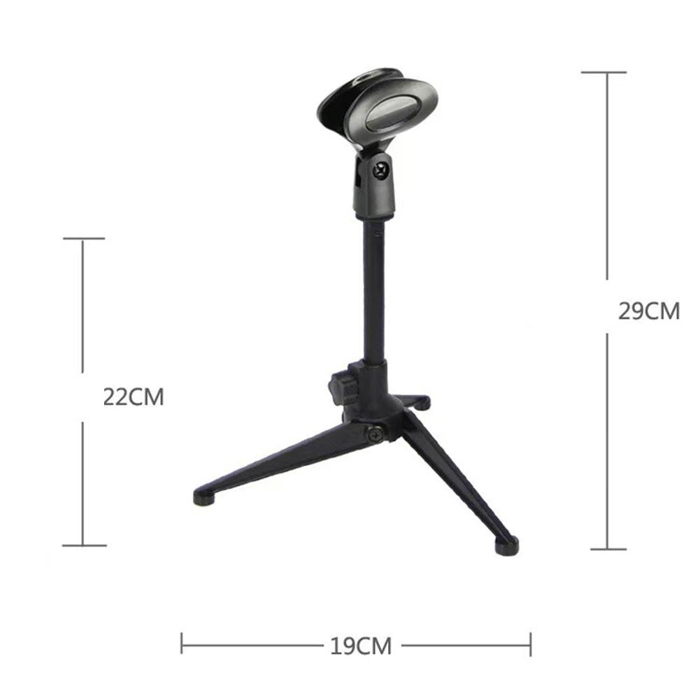 Adjustable Microphone Stand Desktop Tripod Table Stand Clip Holder Bracket Desktop Triangular Microphone Stand