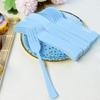 150 Pack Blue Plastic Silverware Light Blue Plastic Utensils Heavy Duty 50 Forks 50 Knives 50 Spoons for Birthday Wedding Baby