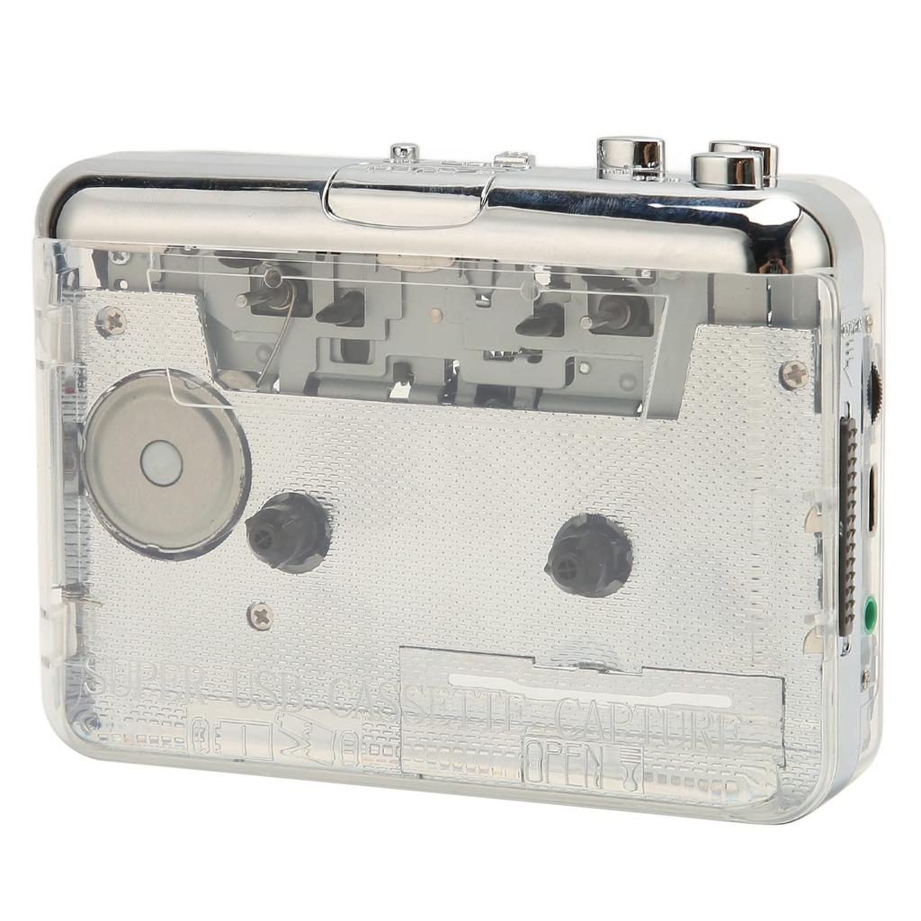 Cassette Player to MP3 Player Converter with Headphone Portable USB for OS and 3.5mm Jack, Auto-Reverse Interface, Walkman, X, PC.