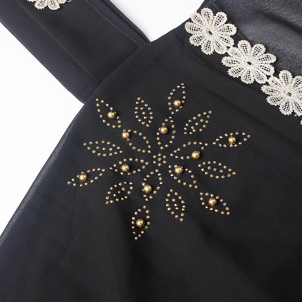 2023 Korálková výšivka Krajka S kapucí Muslimské šaty - Nadměrná velikost Africká dámská dlouhá róba