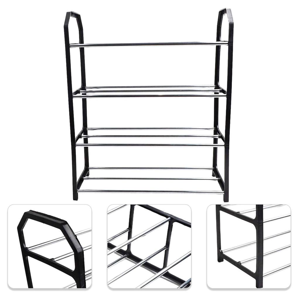 4-layer Metal Shoe Rack Easy Assembly Metal Space-saving