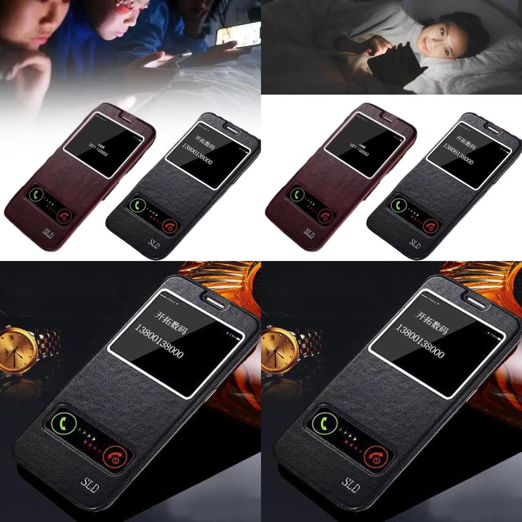 For Samsung S6 S7 S7edge S6edge Leather Phone Shell With Dropresistant Dual Opening Flip Cover For Daily Use