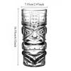 1PC Crystal Glass Large Bar Tiki Cup Tiki Cup Hawaii Cocktail Cup Ghost Face Cup High Beauty Creation Water Cup