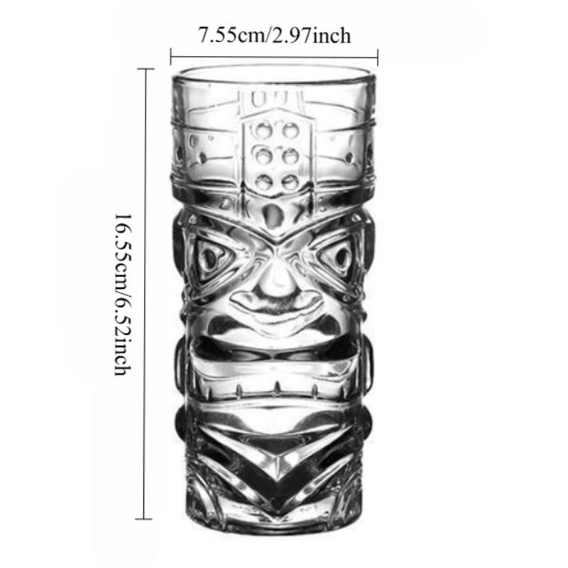 1PC Crystal Glass Large Bar Tiki Cup Tiki Cup Hawaii Cocktail Cup Ghost Face Cup High Beauty Creation Water Cup