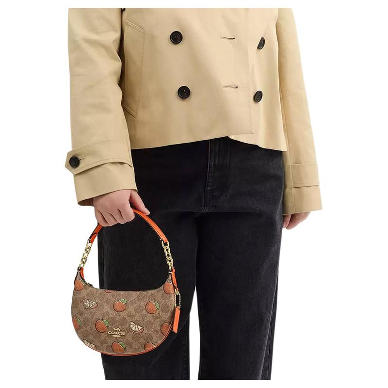 Coach Payton 22 Brand Logo Classic Signature Coated Canvas and Smooth Leather Shoulder Bag Small Women's Color Block