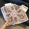 Fashionable Imitation Silk Scarf Set With Retro Waistcoat And Stylish Square Scarf Ideal For Neck Protection