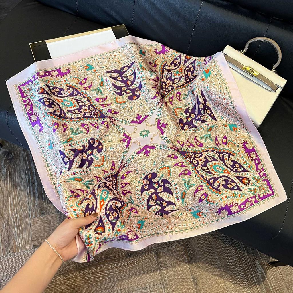 Fashionable Imitation Silk Scarf Set With Retro Waistcoat And Stylish Square Scarf Ideal For Neck Protection