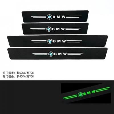 4PCS Luminous Car Door Plate Sill Scuff Anti-scratch Trim Sticker for BMW