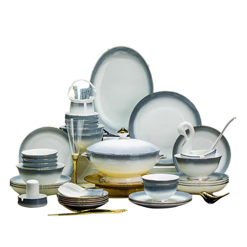 Light Luxury Bone China Dinnerware Set