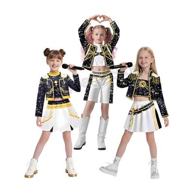 Dzieci Dziewczynki Film Kpop Mira Strój Cosplay Nadruk Łowcy Demonów Zoey Rumi Cosplay Karnawał Pokaz Ubrania Dzieci Dziewczynka Huntrix Zestaw