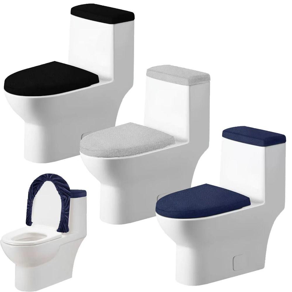 Set da 2 Pezzi Copriseggiolino Morbido Monocolore Copri Serbatoio Copri WC Maniche Protettive