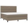 Maison Exclusive - Sommier à lattes de lit et matelas et LED Taupe 160x200cm Tissu