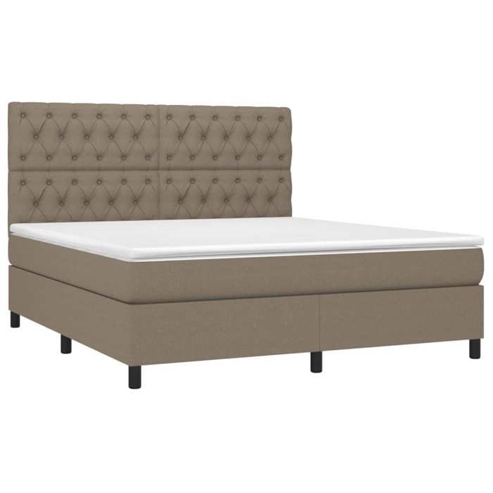 Maison Exclusive - Sommier à lattes de lit et matelas et LED Taupe 160x200cm Tissu