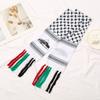 Sciarpa Araba Bianco Nero Frange Colorate Stole Sottili Lunghe Arabe Elementi Etnici Pareo Moda Unisex Foulard in Poliestere