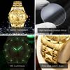 OPK Brand Men's Steel Strap Quartz Watch Dual Calendar Waterproof Night Light 6023