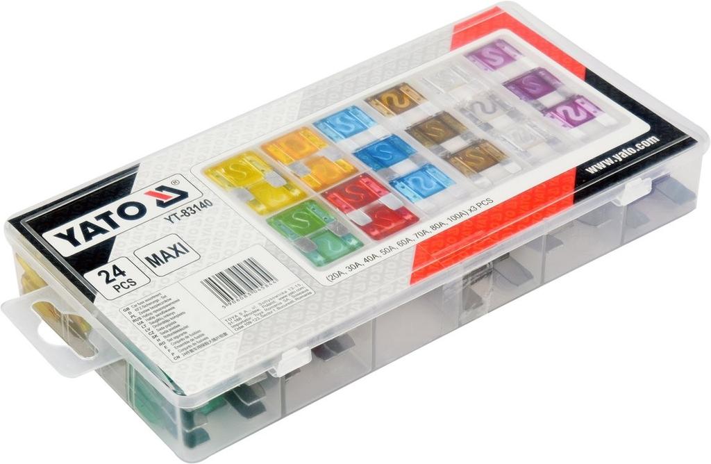 SET OF 24 MAXI BLADE FUSES YT-83140 YATO