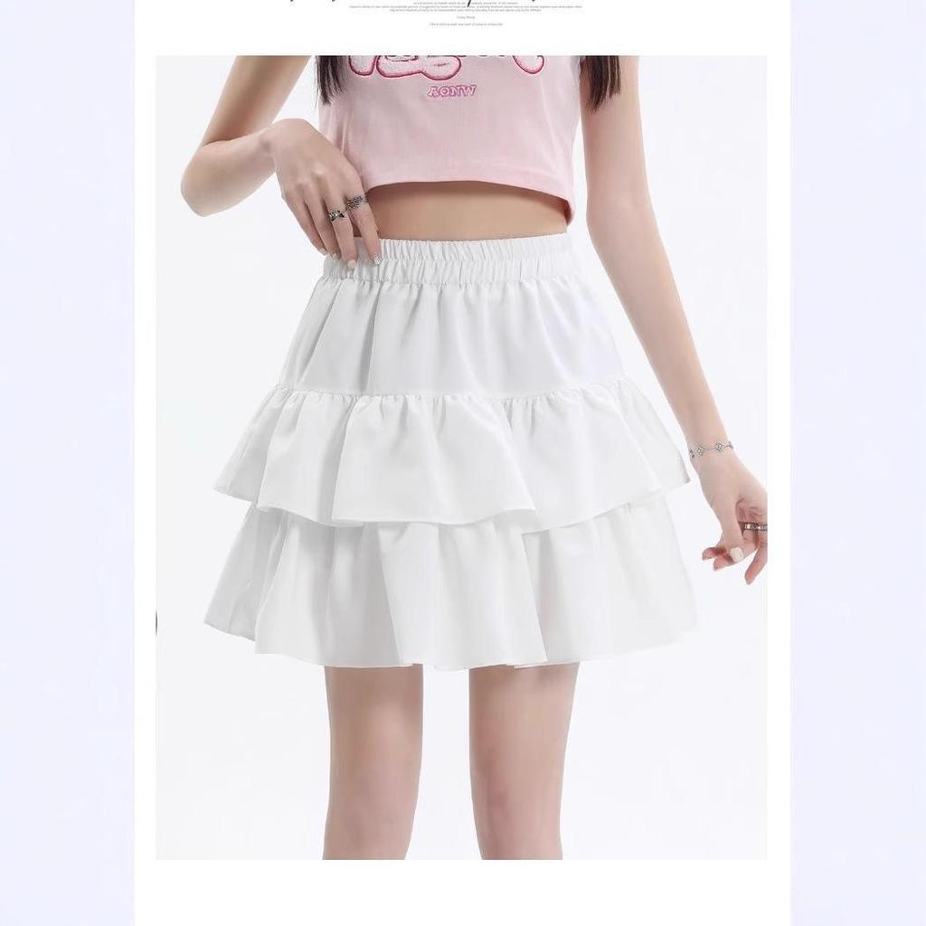 Women's Summer Ballet-Style High-Waisted Ruffled Mini Skirt