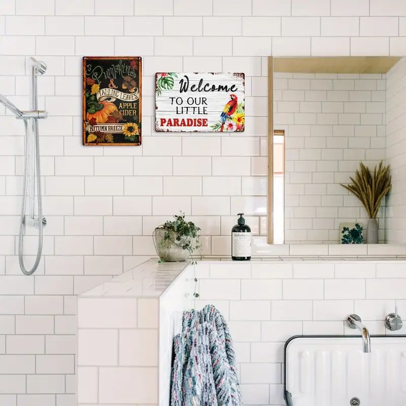 Metal Tin Poster Pastoral Birds Metal Tin Signs Posters Plate Wall Decor for Bars Restaurant Cafe Clubs Retro Posters Plaque