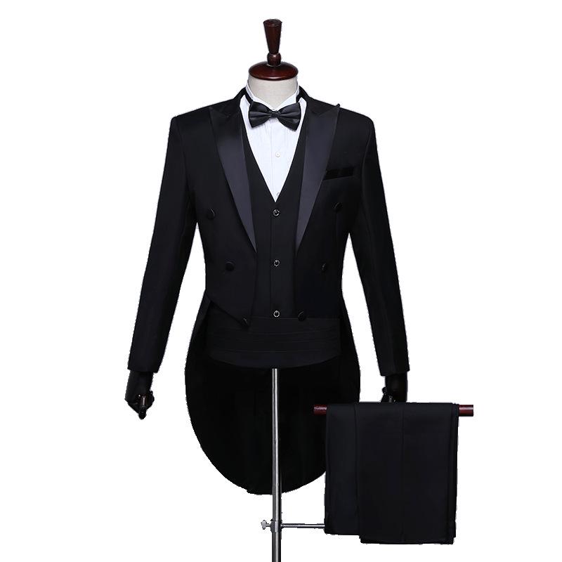 Pánský smokingový oblek střihu Slim Fit ze seržové látky na události a jazzový tanec.