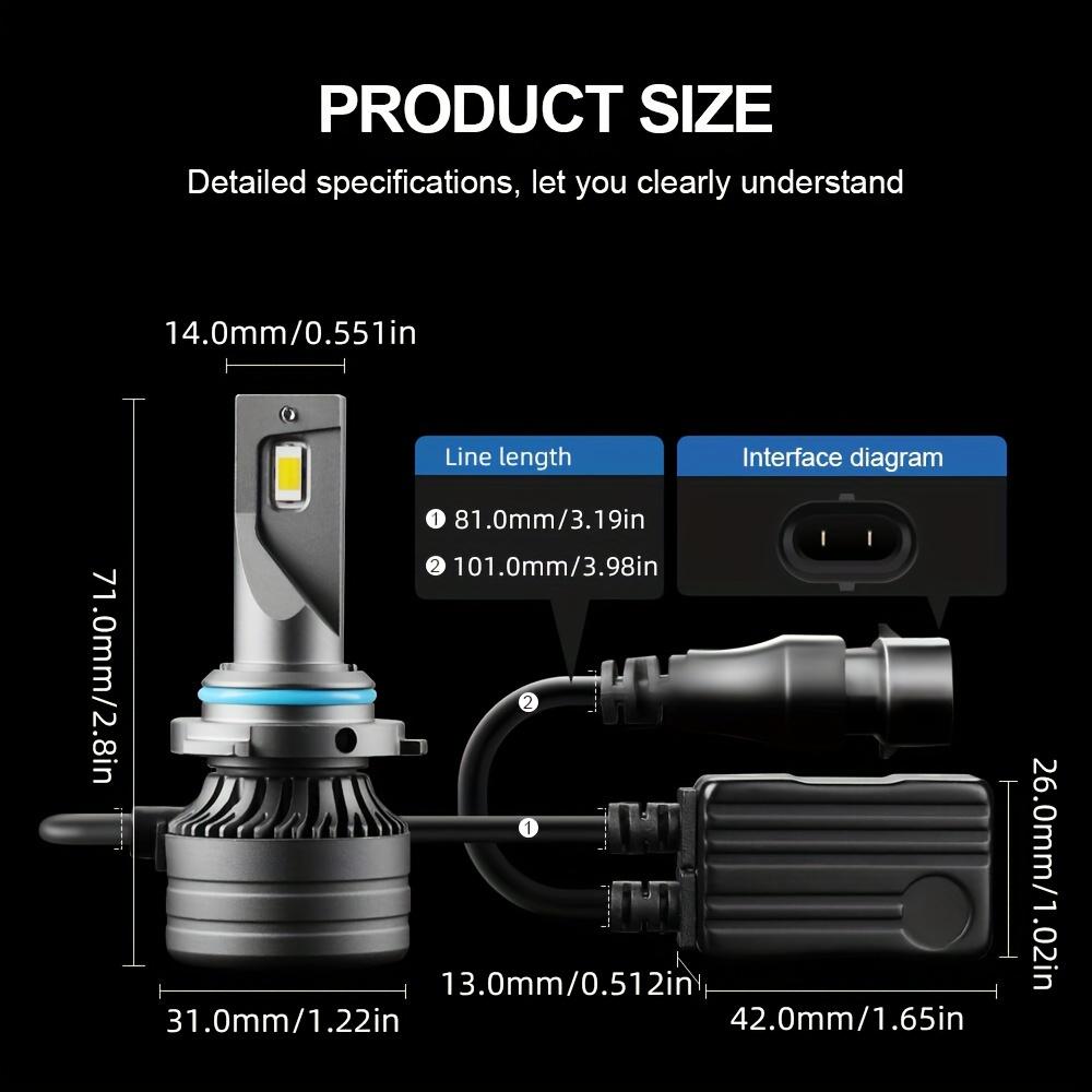Led Headlight Bulbs, Hi/Lo Beam, 9005/Hb3 9006/Hb4 H11, 6000K White Light, 160W, Canbus Fast Cooling 80,000Hrs Lifetime For Cars