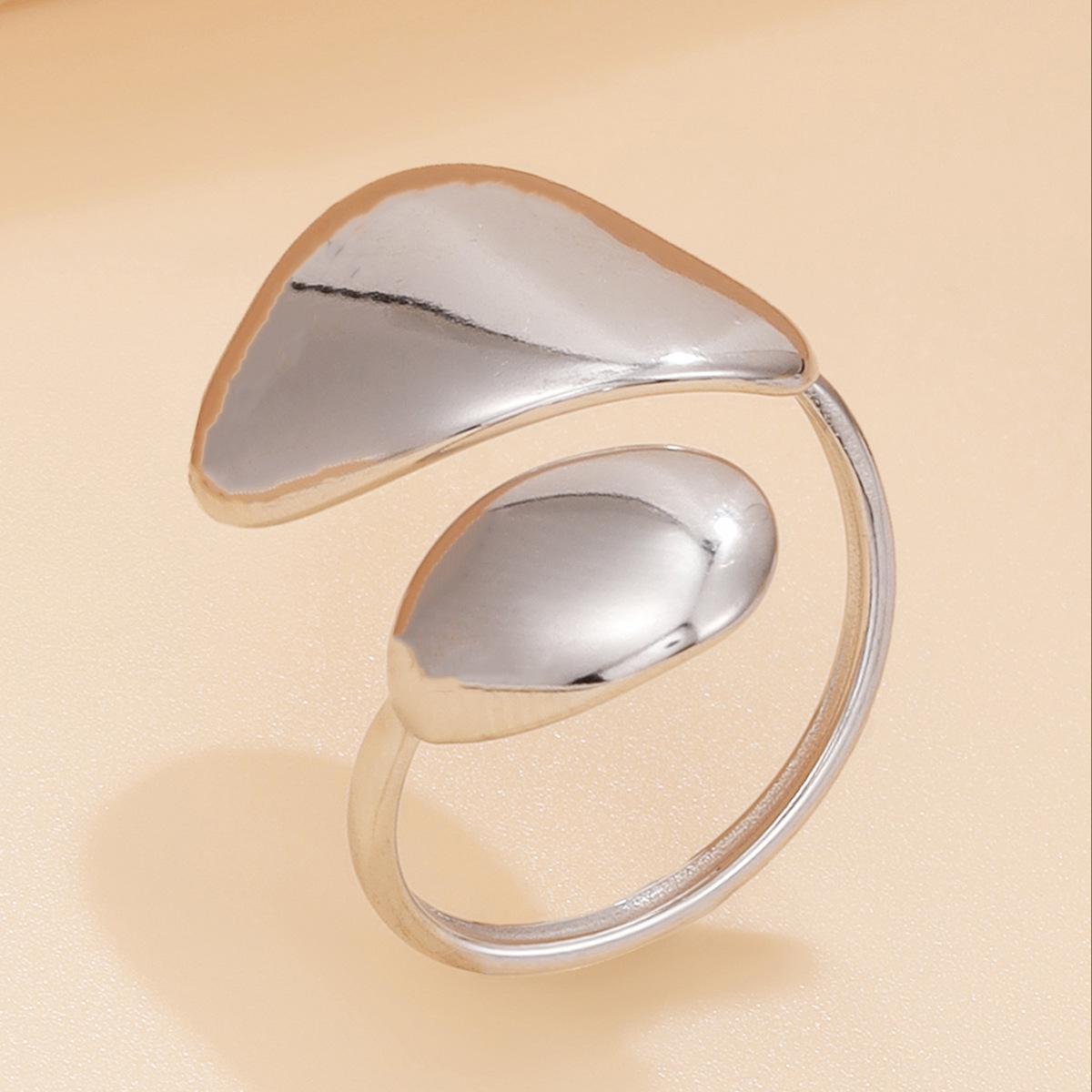 Women s Geometric Triangle Adjustable Stainless Steel Ring