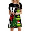Women 3d Print Short Sleeve Midi Dress Plus Size Holiday Beach Dresses