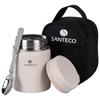 SANTECO Vacuum Insulated Soup Jar 500ml Wide Mouth Insulated Lunch Jar Insulated Lunch Box Spoon with Dedicated Bag Stylish Unisex Picnic Club Use