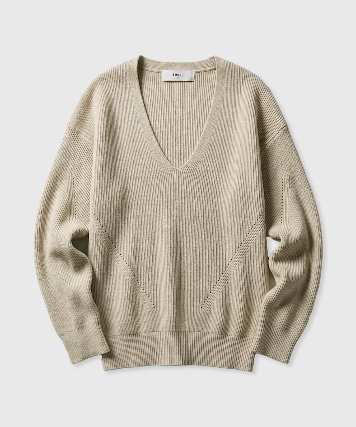 El Mood Mute Deep V-Neck Knit (4 Colors) Deep Navy/46
