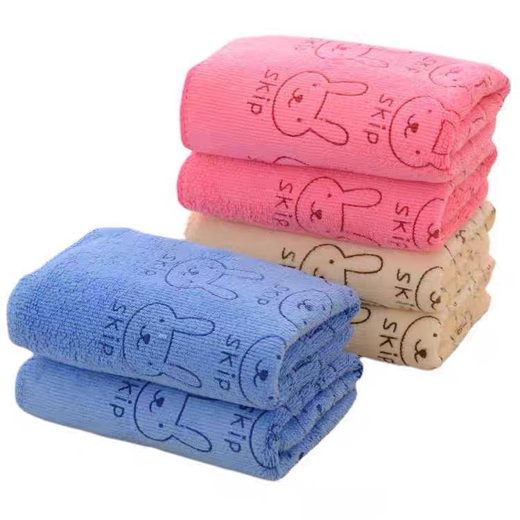 Serviette Cheveux Microfibre Dessin Animé Lapin - Douce, Douce pour la peau, Absorbante, Serviette pour enfant