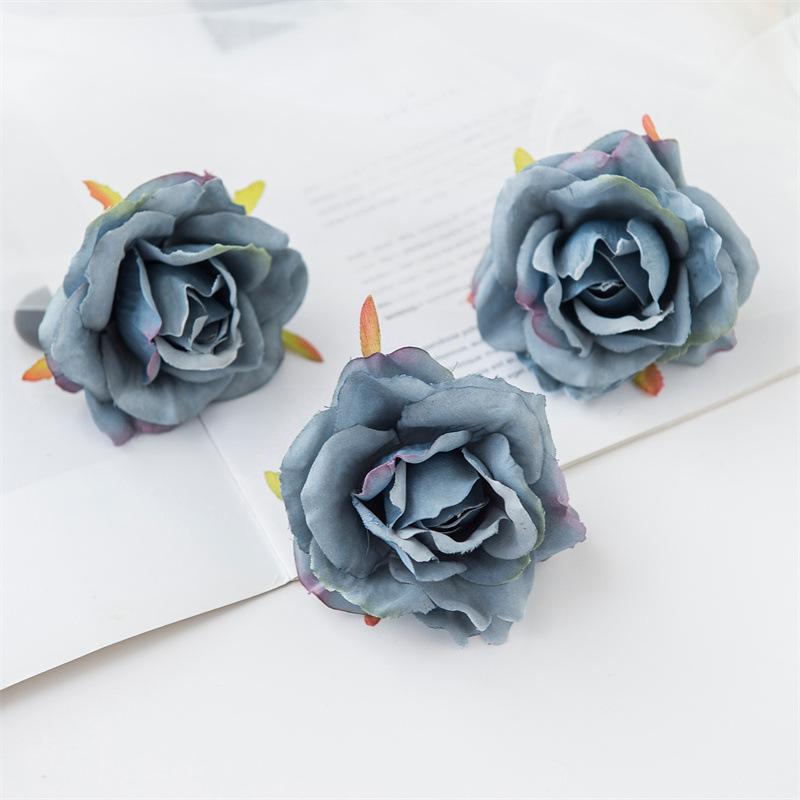 Gerollter Rand Rosenblütenkopf Handgefertigt DIY Künstliche Rosenblüten Peyote Hochzeitsblume Künstliche Requisiten Dekoration Künstliche Blumen