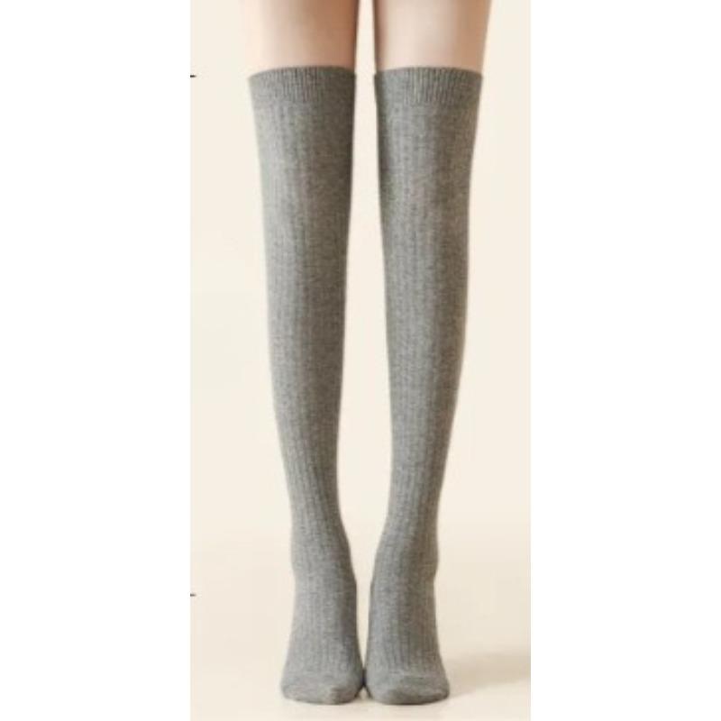 

Spring and Summer Reinforced Socks with Casual Style, Breathable, Elastic, Durable, Anti-slip, Fine Stripes Floor Socks 1 pair Knee-high socks світло-сірий колір