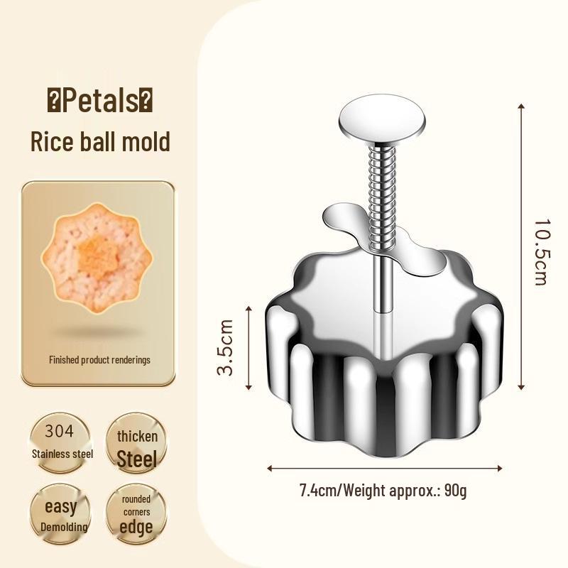 304 Stainless Steel Food-Safe Rice Ball, Cake, and Meatball Mold for Kids