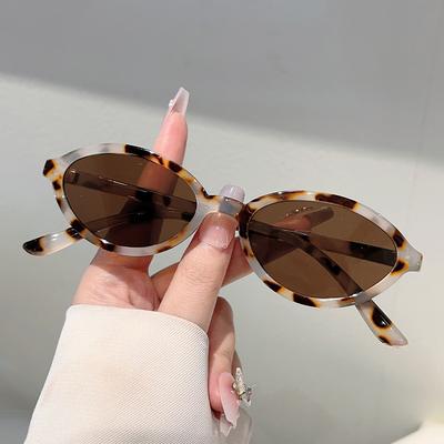 Vintage  Small Frame Oval Sunglasses Women For Men Luxury Brand Designer Popular Punk Fashion Outdoor Leopard Shades Uv400