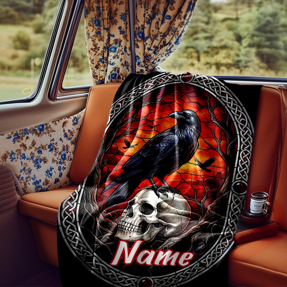Raven And Skull Rv Blanket Comfortable Soft Lightweight Multiseasonal Blanket For Travel Camping Picnics Sofas Rvs Beds Living Rooms Giftst26