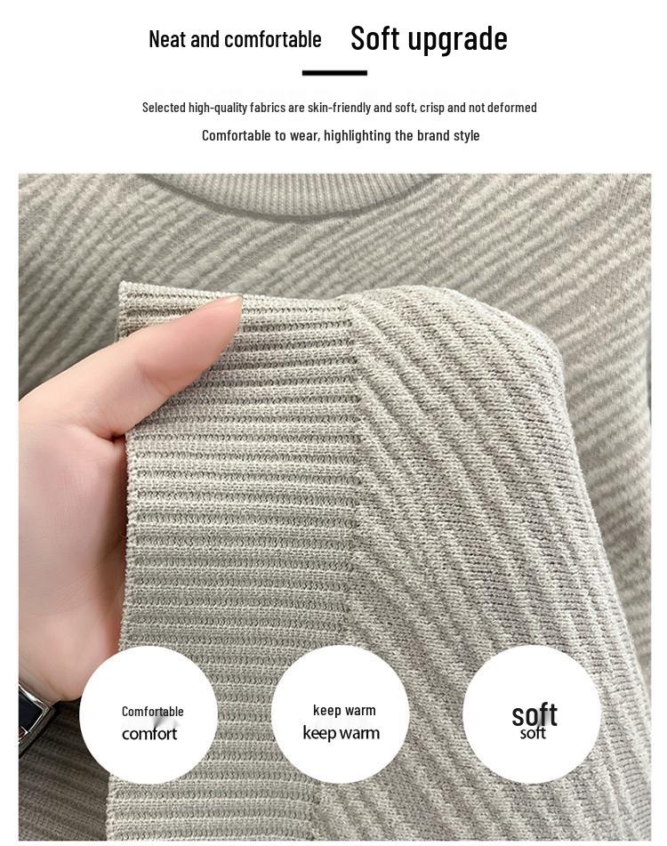 Herren Herbst/Winter Jacquard Strickpullover - Dick mit halbohem Kragen für lässige Wärme