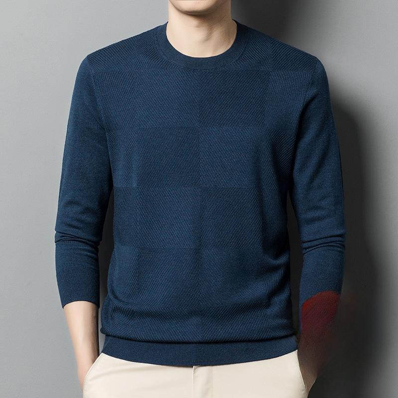 New Quality Men's Sweater Thin Long Sleeve Bottoming Men's Sweater Autumn Trendy Tops