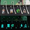 2026 Glow In Dark Metal Bookmark Creative Cats Dog Pendant Students Reading Marker Luminous Bookmark Teacher's Gift