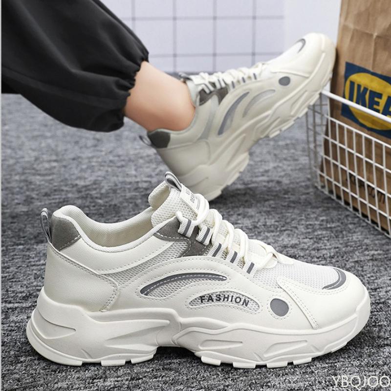 Men's Spring New Breathable Mesh Shoes Men's Trendy Versatile Thick Bottom Simple Comfortable Sports Leisure Shoes