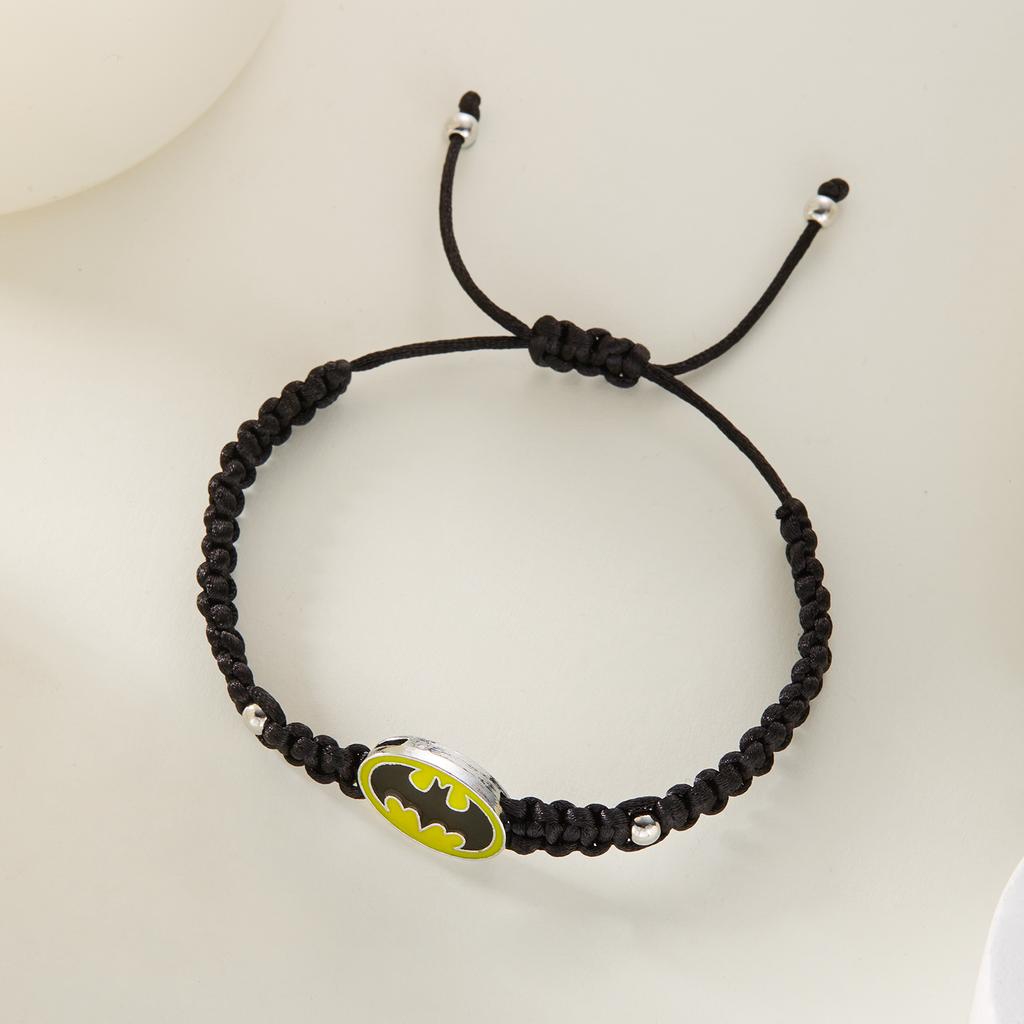 Set da 2 Pezzi Braccialetto in Corda Intrecciata Ragno Pipistrello Gotico Per Donne Uomini Cuore Magnetico Abbinato Braccialetti per Coppie Gioielli Regalo di Halloween