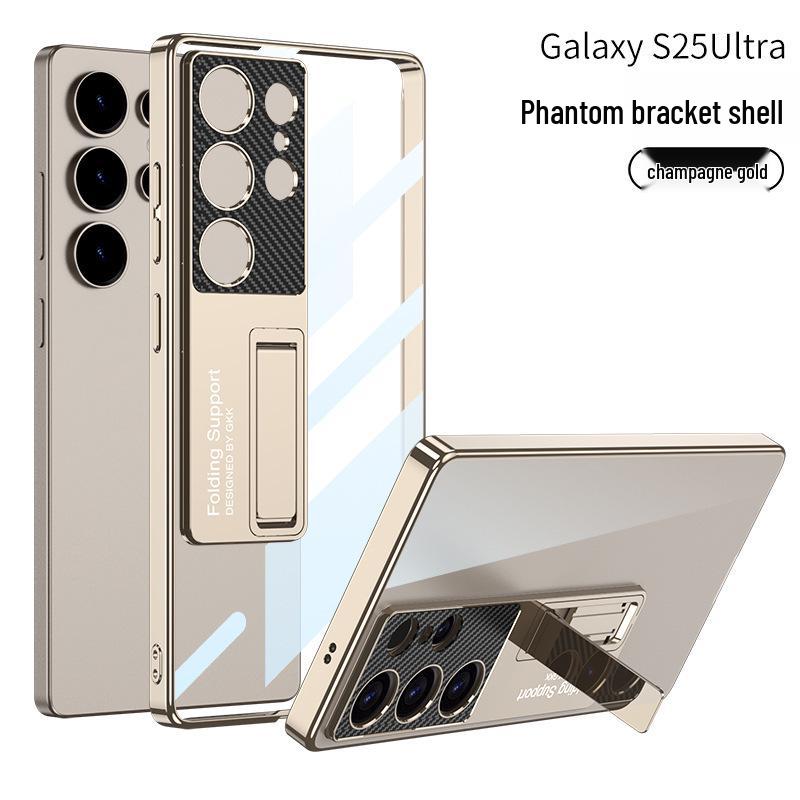 Samsung S25 Ultra Case: Transparent, Ultra-Thin Plated Phantom with Precise Holes & Stand
