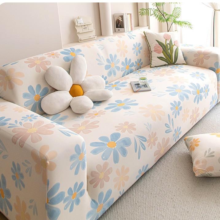 

1 шт. Современный чехол на диван с цветочным узором - Охлаждающая ледяная шелковистая ткань, эластичная посадка с регулируемыми ремнями, дышащий для гостиной, спальни, офисного декора 90-140cm