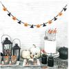 Reusable Felt Bunting Flags Handmade Witch Hat and Pumpkin Banners Halloween Decorations For Indoor Outdoors
