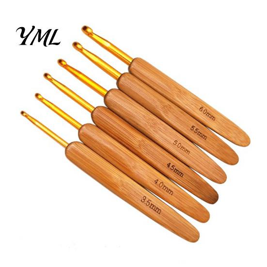 Hand Knitting Supplies 6/11Pcs Bamboo Handle Crochet Hook Set, 0.5-3MM/3.5-6MM Needles, Durable Crafting Needles Ergonomic Wooden Hook, & Handmade
