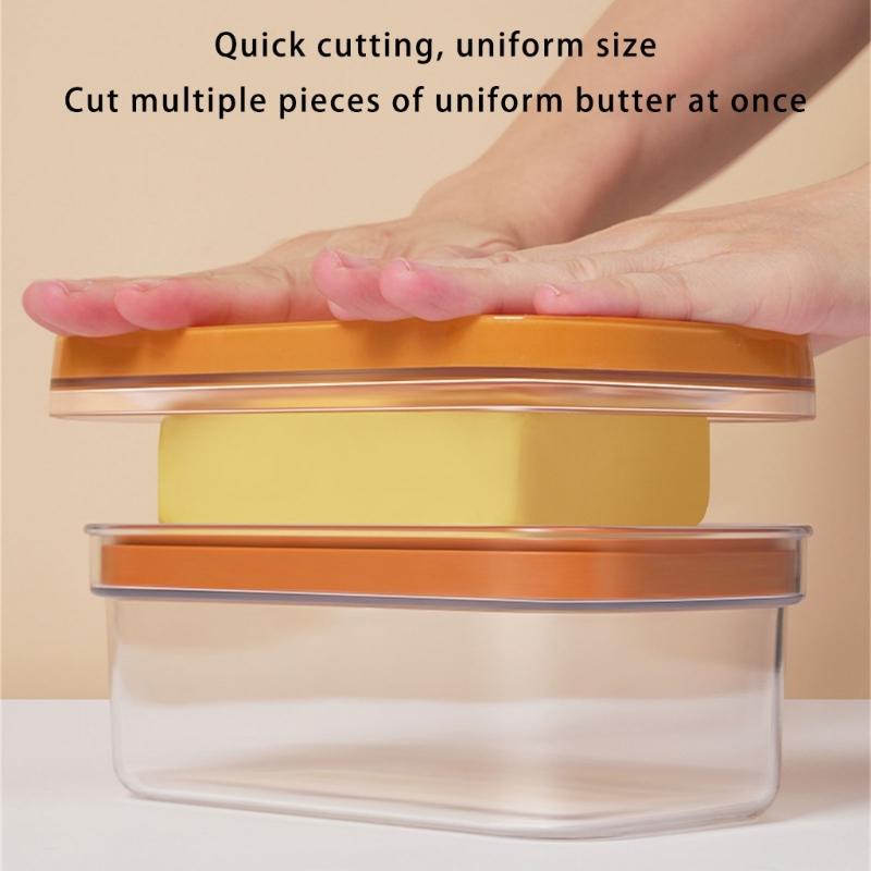 Food Grade Plastic Butter Storage Box with Cutter Leak Proof Container For Cheese Dairy Products Kitchen Organization