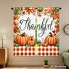 Stück Set Hochauflösende Digital Gedruckte VorhängeErntedankfest Aquarell Kürbisse Karierte Tischdecke HerbstblätterHeim Vorhänge Hergestellt Aus Polyester