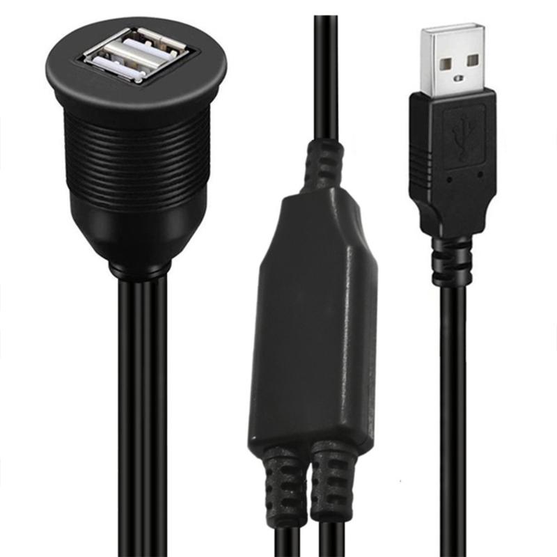 Faster and Efficient Charging Dual Ports USB Panel Flush Mount Car Accessories Support Data Transfer or Power Charging