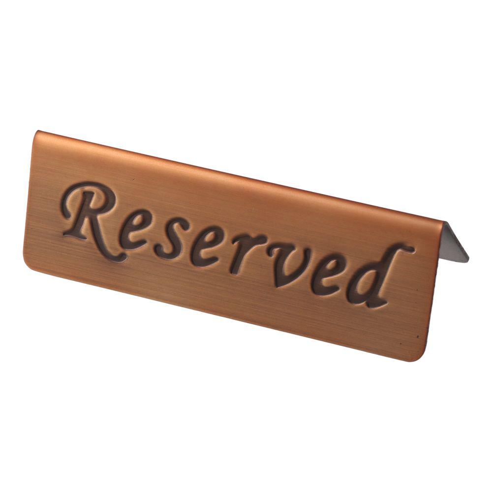 

2PCS Copper English Seat Retention Reminder Sign Stainless Steel Tent Sign Seat Tabletop Sign