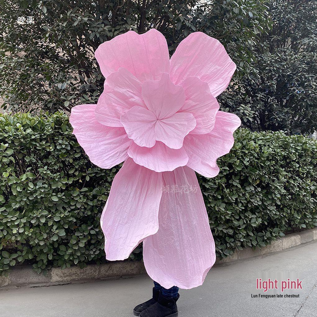 Gigantisk Handgjord Bröllops Pappersblomma Skulptur - Vacker Veckad Blomsterkonst för Dekoration